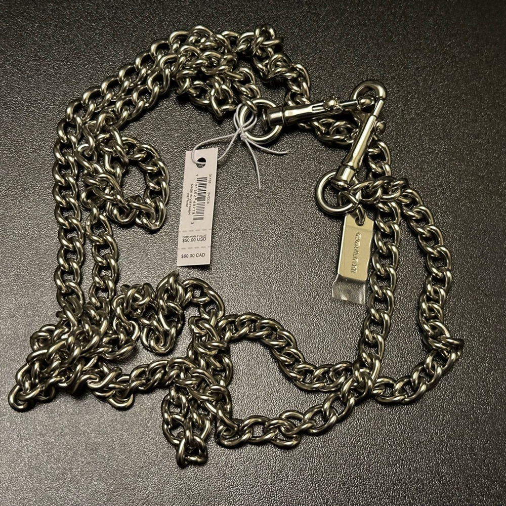 3/$50 Coach silver chain strap authentic NWT